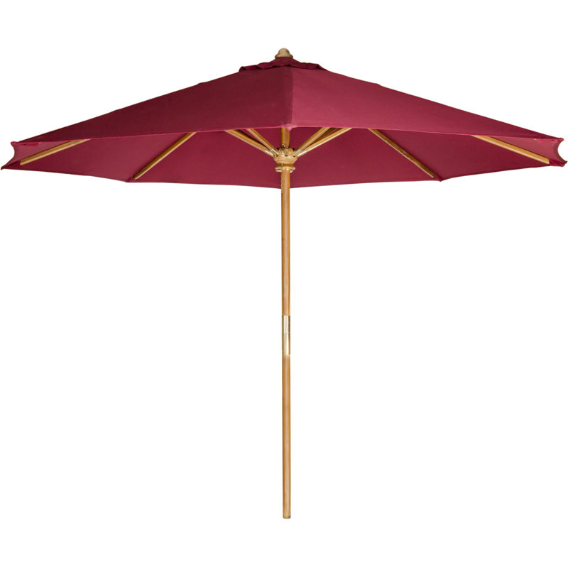 Java Teak 10-ft Teak Market Umbrella, Red