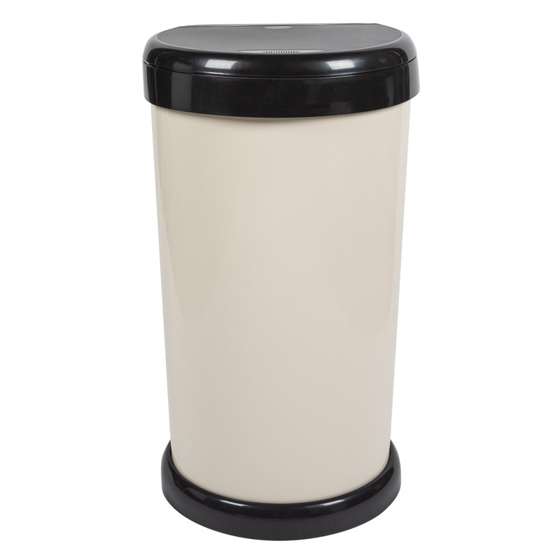 42 Litre Touch Top Waste Bin, Cream