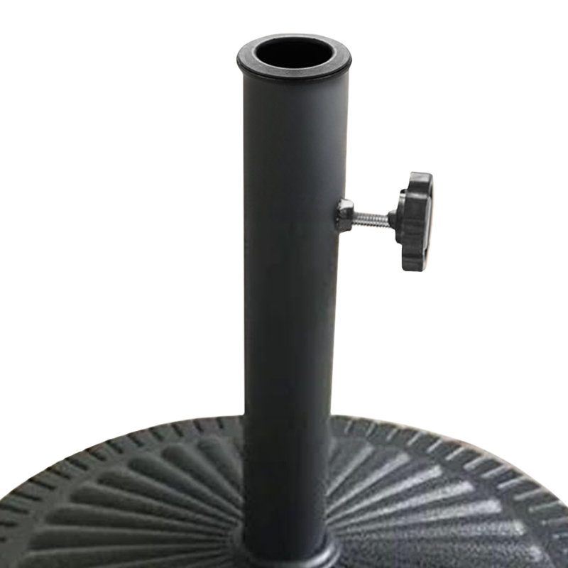 Arlmont & Co. 22 Inch Umbrella Base Fits Up To 2" Umbrella Pole, Black