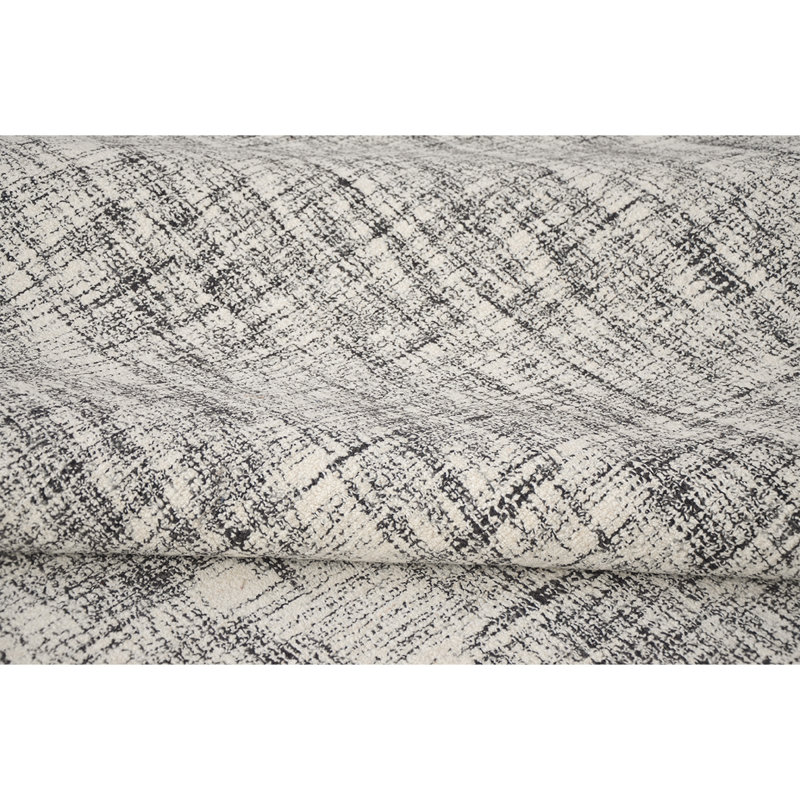 Tapis en laine touffeté à la main gris / ivoire, Rectangle 2 pi x 3 pi