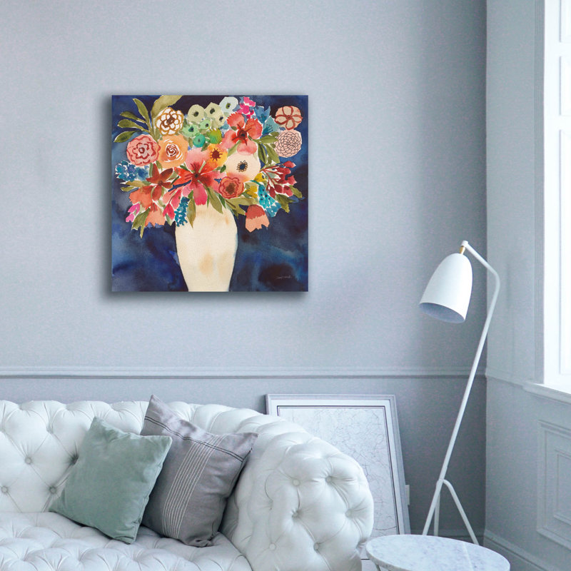  «Floral Beauty 2» par Cheryl Warrick, art mural sur toile, 37 po x 37 po, H 37 po x l 37 po