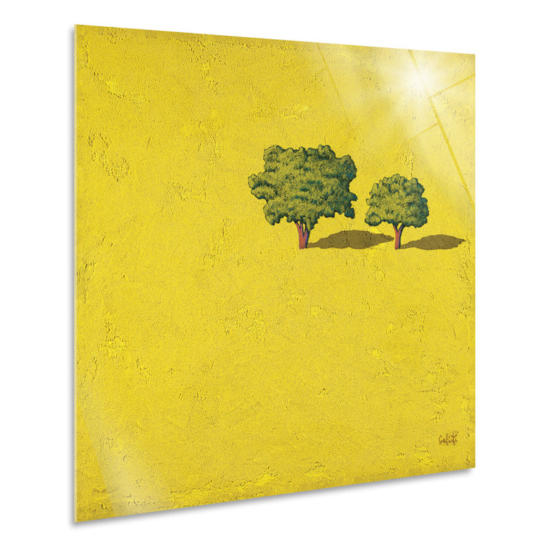 Trees Yellow Background 1 Piece Wall Art, 70cm H x 70cm W, Plastic/Acrylic