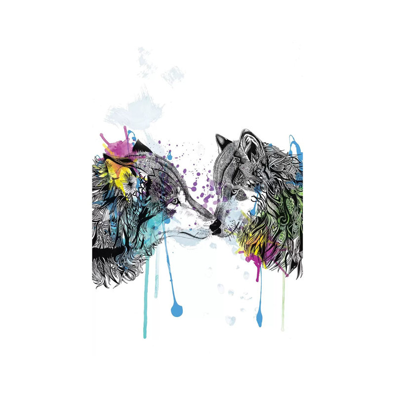 Wolves by Karin Roberts - Wrapped Canvas Painting, 20.32 cm H x 30.48 cm W