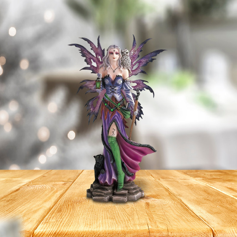 Figurine de fée mauve 13 po Jivan