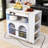 Modern Rolling Kitchen Island Cart with Built-in Charging Station, LED Lighting and Ample Storage-1481230228