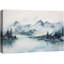 Paysage de forêt Woodland «Misty Peaks and Calm Lake» sur-99141673-99141674
