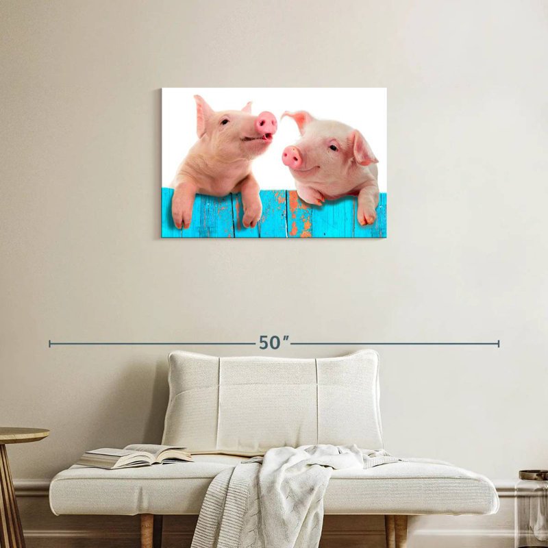 Fence Pigs, 20" H x 30" W