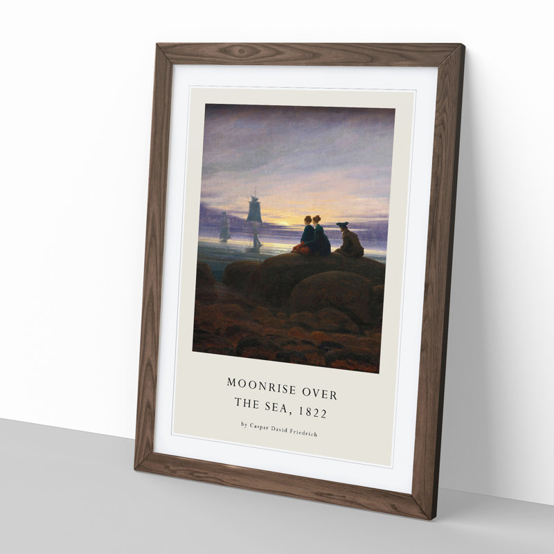 Moonrise over the Sea by Caspar David Friedrich - Picture Frame Painting, 65cm H x 48cm W x 2cm D