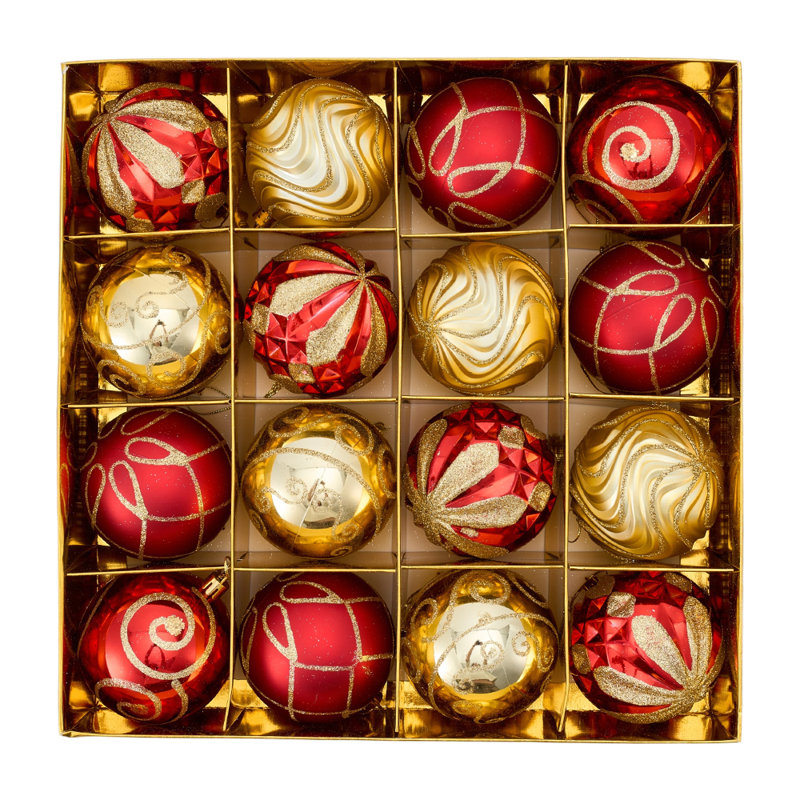 6.1cm Other Bauble, Red/Gold
