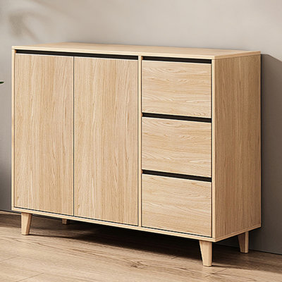 Modern Burlywood Solid Wood Sideboard