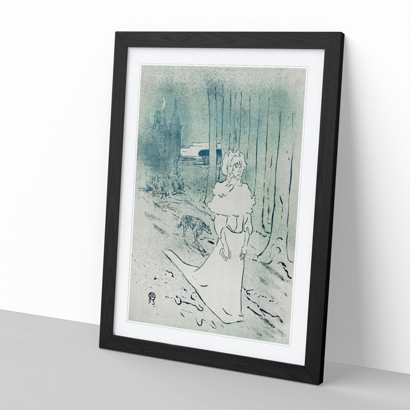 The Chatelaine by Henri de Toulouse-Lautrec - Picture Frame Painting, 36cm H x 27cm W x 2cm D, Black Framed