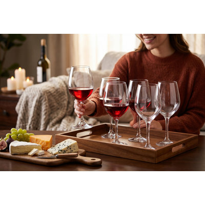 Hidayaah 16.0617oz. 100% Glass Wine Glass Set