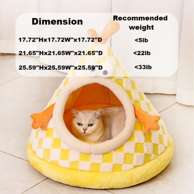 Ensemble de couchage pour chat chaud avec base antidérapante, Grand L 21,65 po x l 21,65 po