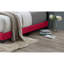 Lit de chambre moderne rose avec cadre en bois massif et tête de lit très confortable, belle base stable en tissu - revêtement en polyuréthane