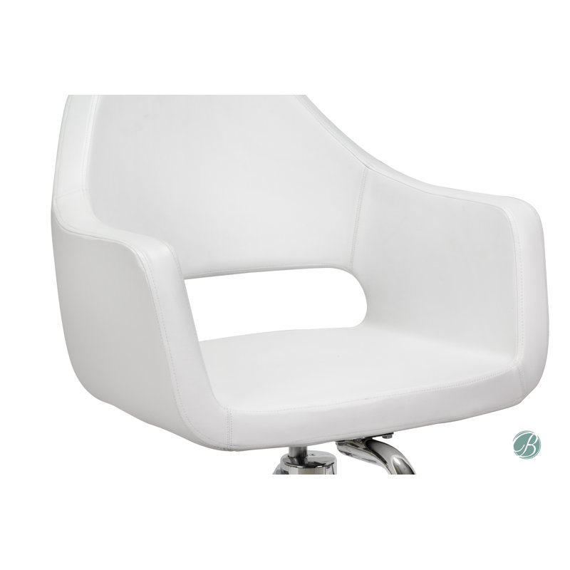 Fauteuil de salon en similicuir Remsen, Blanc