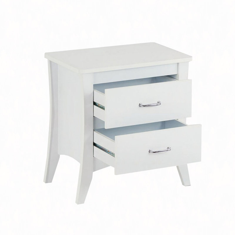 Table de chevet en bois avec 2 tiroirs Manu