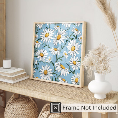 «Floral Daisy Flowers», reproduction d'art moderne sans cadre