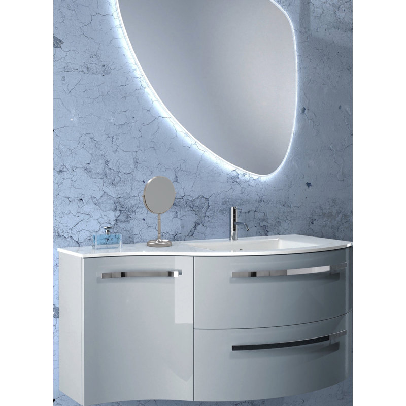 Brushed Nickel Magnifying Countertop Makeup Mirror
