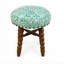 Tabouret de bar rembourré avec structure en bois d'acacia massif-133342233-133342234