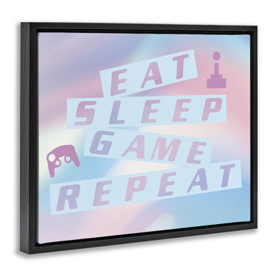 Pastel Eat Sleep Game Floating Frame, design by Yass Naffas Designs