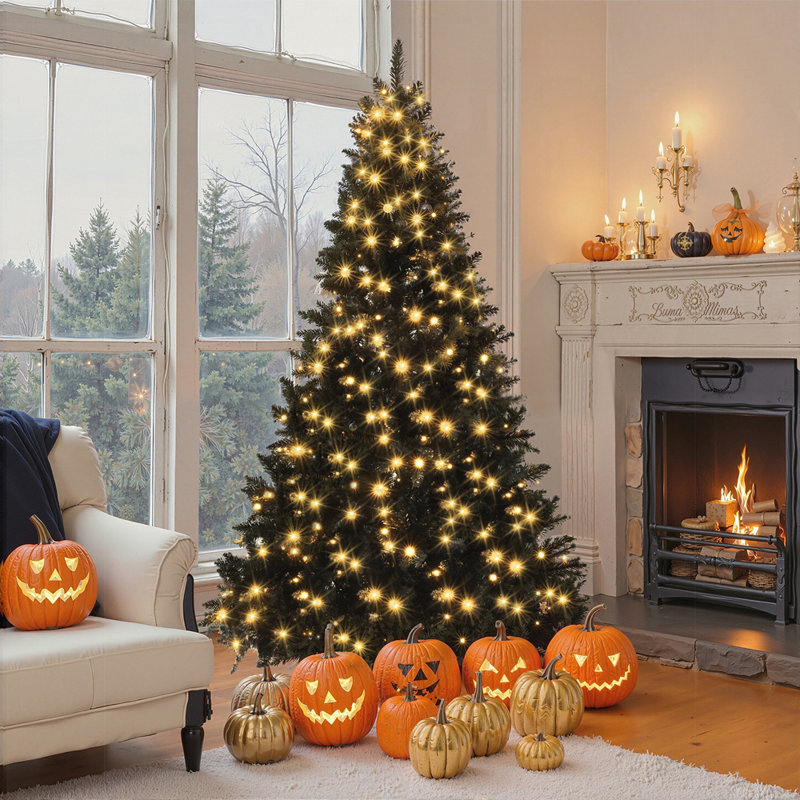 Arbre de Noël artificiel articulé 6 pi avec 920 branches et 280 lumières DEL de couleur, 11 modes d'éclairage pour les Fêtes