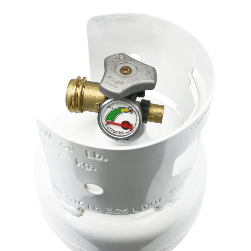 Réservoir de propane en acier vide de 3LB Flame King avec jauge et valves OPD pour le camping et les barbecues