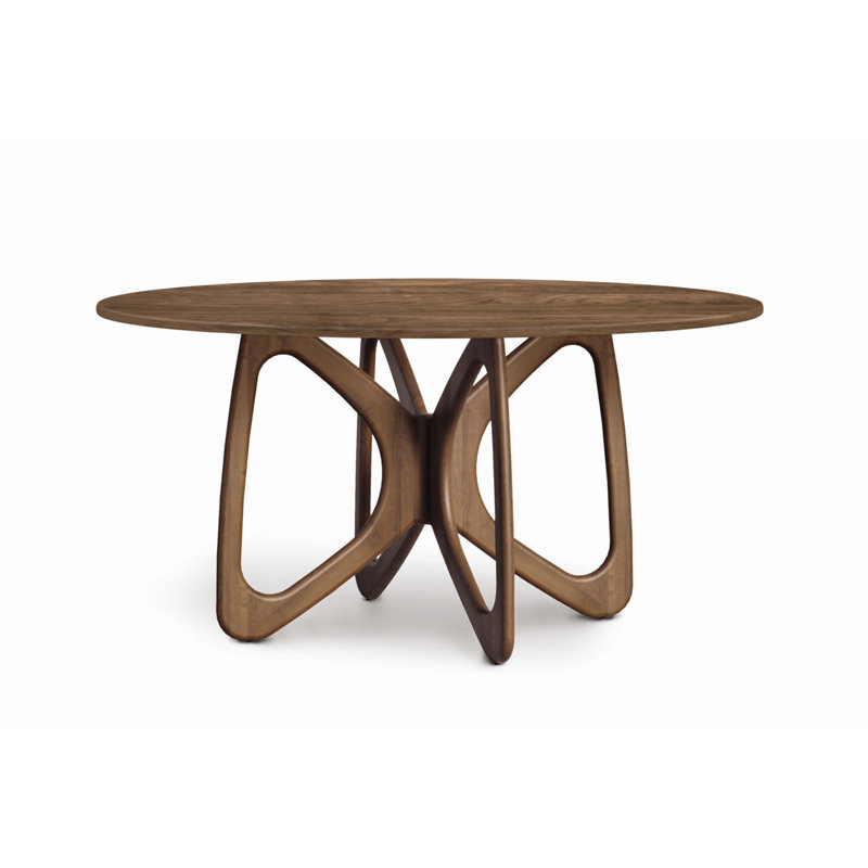 Table de salle à manger Butterfly, H 30 po x L 60 po x l 60 po, Noyer naturel
