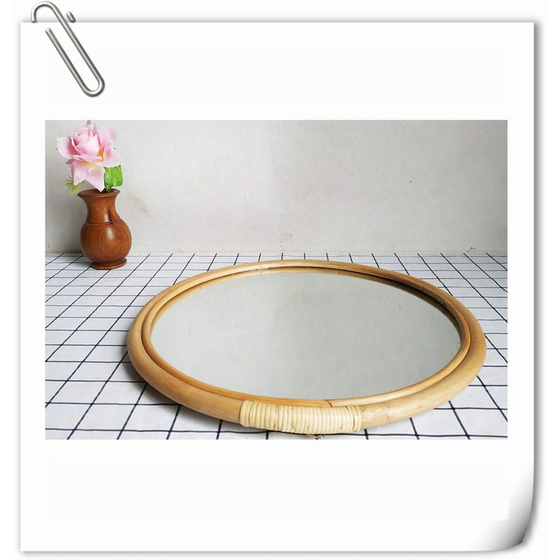 Décoration ronde de 16 po pour salle de bain en rotin