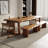 Brown Rectangular Solid Wood Dining Table-28083907