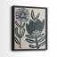 «Blockprint Folk Flowers I», reproduction encadrée de qualité supérieure - prête à être accrochée - aucun clou requis - aucun clou requis-483980286-483980287