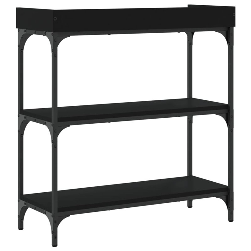 Warvan Console Table, 31.50" H x 29.50" W x 11.80" D, Black