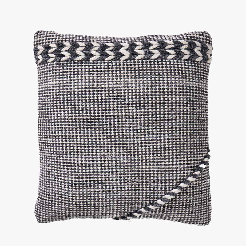 Indoor / Outdoor Chevron Square Throw Cushion, Grey