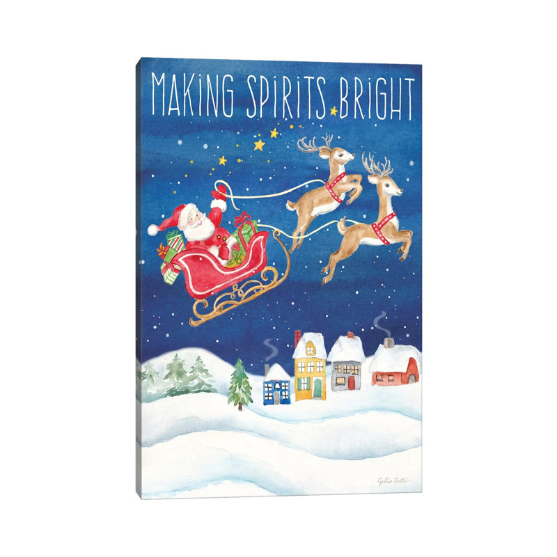 Making Spirits Bright Portrait by Cynthia Coulter - Wrapped Canvas Painting, 30.48 cm H x 45.72 cm W