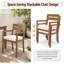 Ensemble de salle à manger 70,9 "en bois d'acacia pour 6 personnes, table de patio et chaises empilables avec coussins-77774961