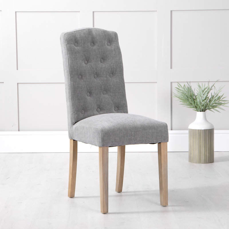 Preston Botton Back Dining Chair, Grey, Grey, 5