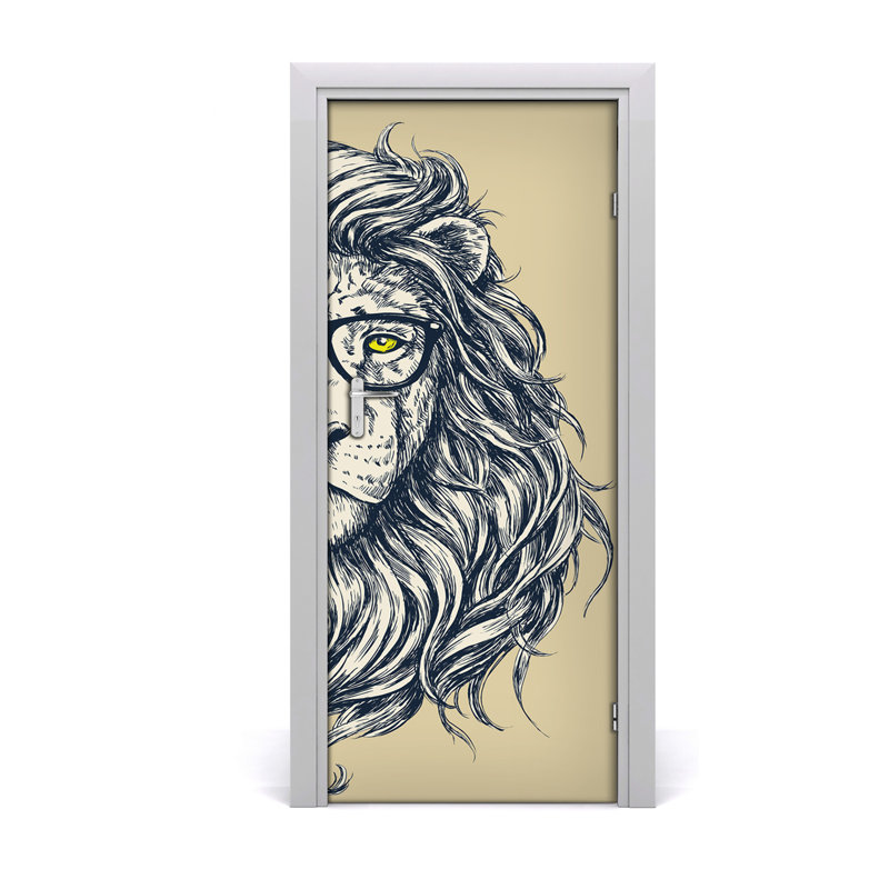 Hipsterski Lion Door Decal