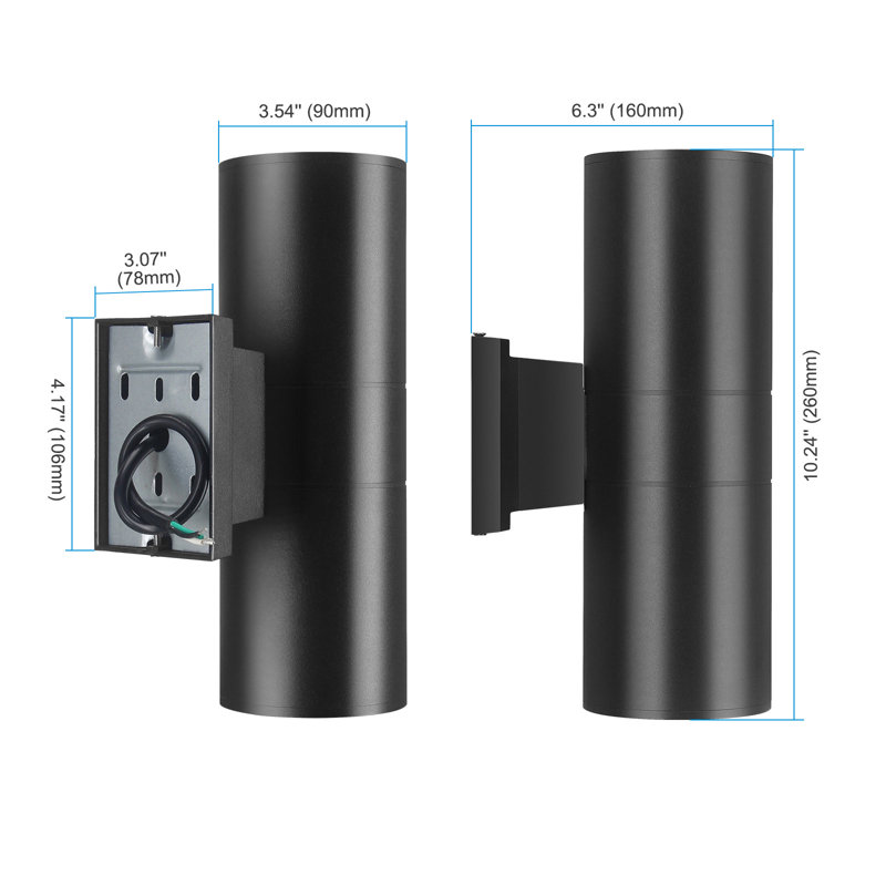 Appliques murales d'extérieur intelligentes 120 W Smart Rgbcw Up and Down 120W, Une lumière
