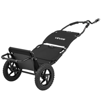 Bike Cargo Trailer 60 lbs Load 3-in-1 Bicycle Wagon Cart Folding, Backpack/Trailer/Pushcart Mode with 12-Inch Wheels, Foldable Carbon Steel Frame, Fits 22-28 in Bike Wheels, for Carrying Cargo
