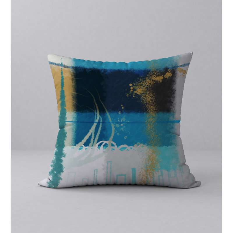 Abstract Throw Pillow, 18" H x 18" W