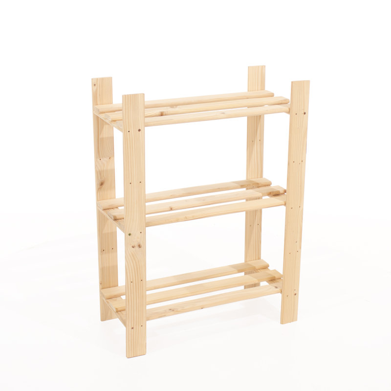 Bookcase, 3 Shelf Storage Unit, Pre-sanded, 80cm H x 60cm W x 27cm D
