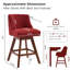 Tabouret de bar de cuisine pivotant en lin avec pieds en bois massif Kitchen-1246111026