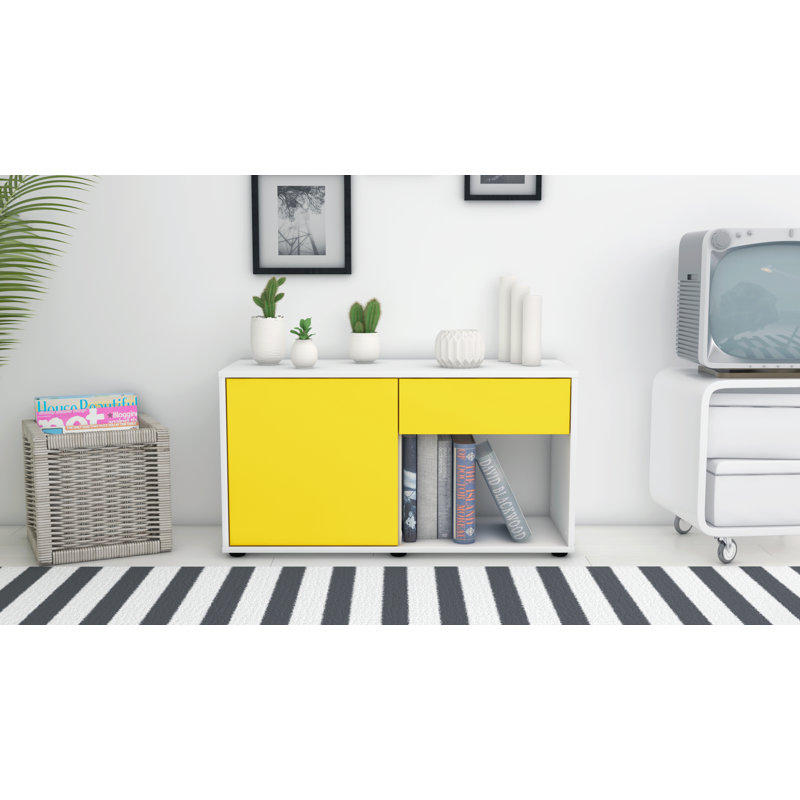 Keyon 92cm W 1 - Drawer Chest of Drawers, Yellow / Matte White