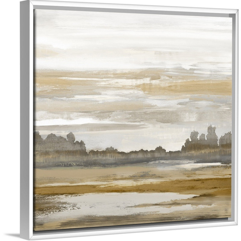 Reproduction d’art sur toile, "Landscape abstract" par David Moore, Cadre blanc, H 26 po x l 26 po x P 1,75 po