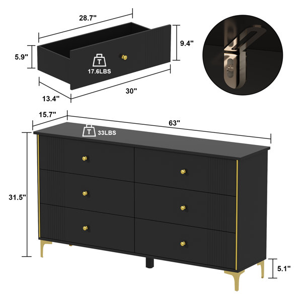 Mercer41 Ihno 6 - Drawer Dresser & Reviews | Wayfair