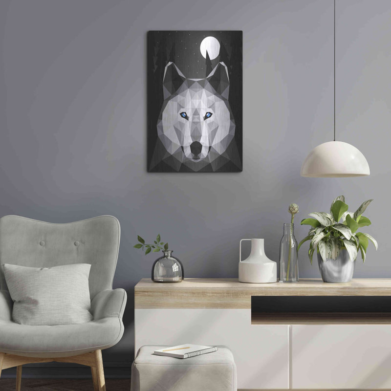 «Tundra Wolf» par Davies Babies, art mural en métal, H 24 po x l 16 po