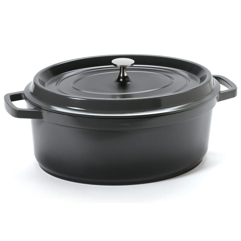 GET Cocotte ovale antiadhésive en fonte d'aluminium, 6,5 pte, gris