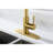 Pull Down Single Handle Kitchen Tap - Brushed Gold, Stainless Steel, 360 Rotating Nozzle, Two Water Output Modes For Versatile Needs Faucet Settings Daily Use-1295451924