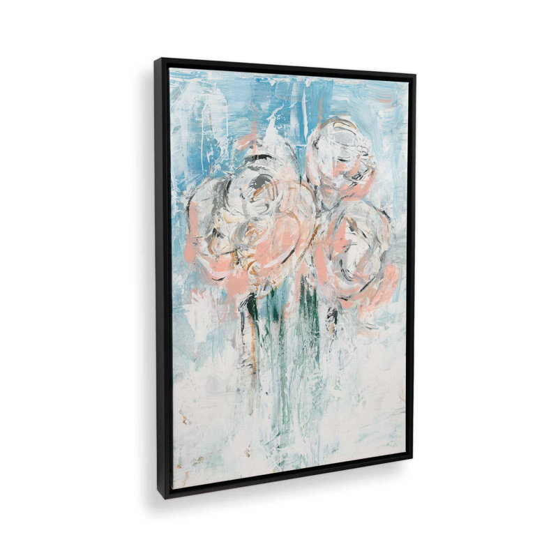«Abstract Blush Bouquet II» par Ethan Harper, reproduction d'art, H 16 po x l 12 po, Noir
