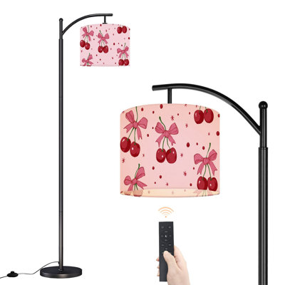 Lampe sur pied à arc avec abat-jour réglable rubans de cerisier arc coquette lampe sur pied à imprimé girly