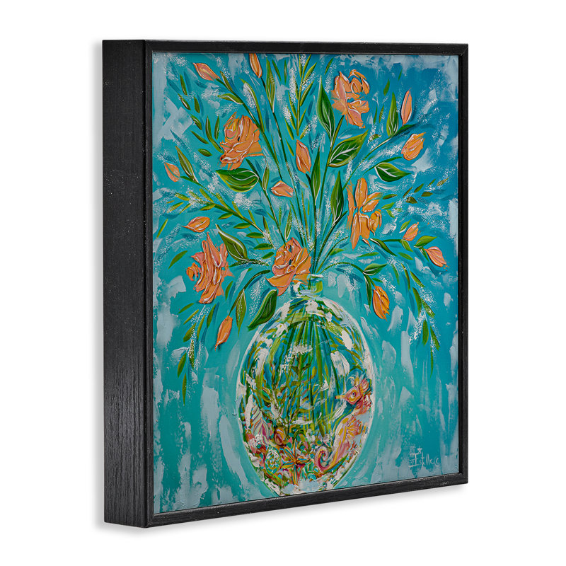 Seahorse Fish Bowl Bouquet Giclee Art by Estelle Grengs, H 12 po x l 12 po, Giclée encadrée noir minuit